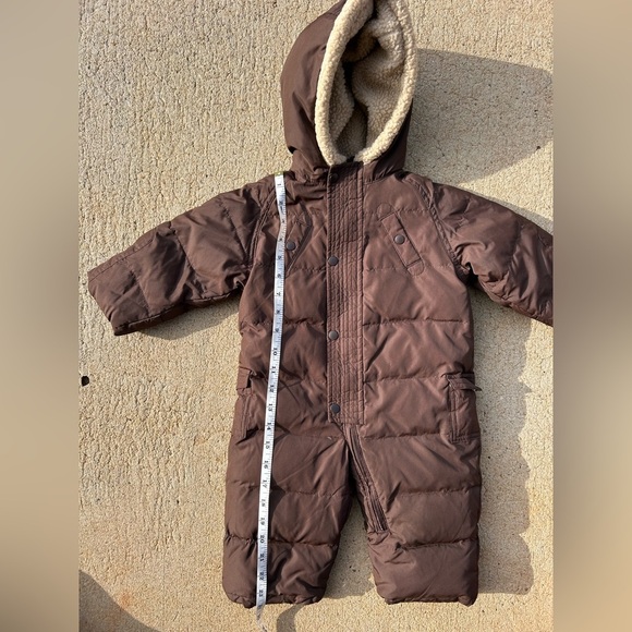 GAP Baby Snowsuit Size 6-12 Months Brown Warmth Fall Winter - Picture 4 of 9
